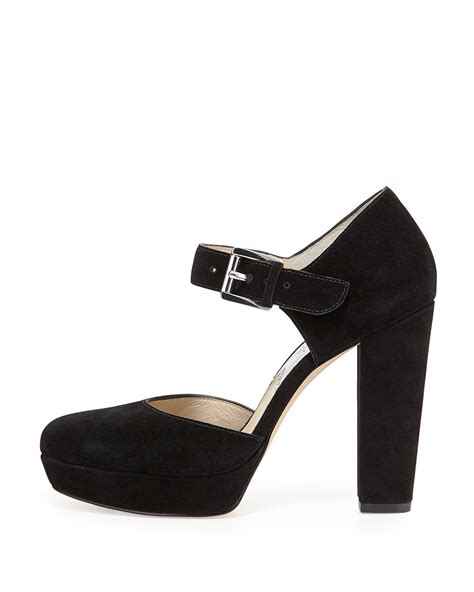 michael michael kors flynn suede platform mary jane pump black|Michael Kors Flynn Leather Platform Mary Jane Pump, Black.